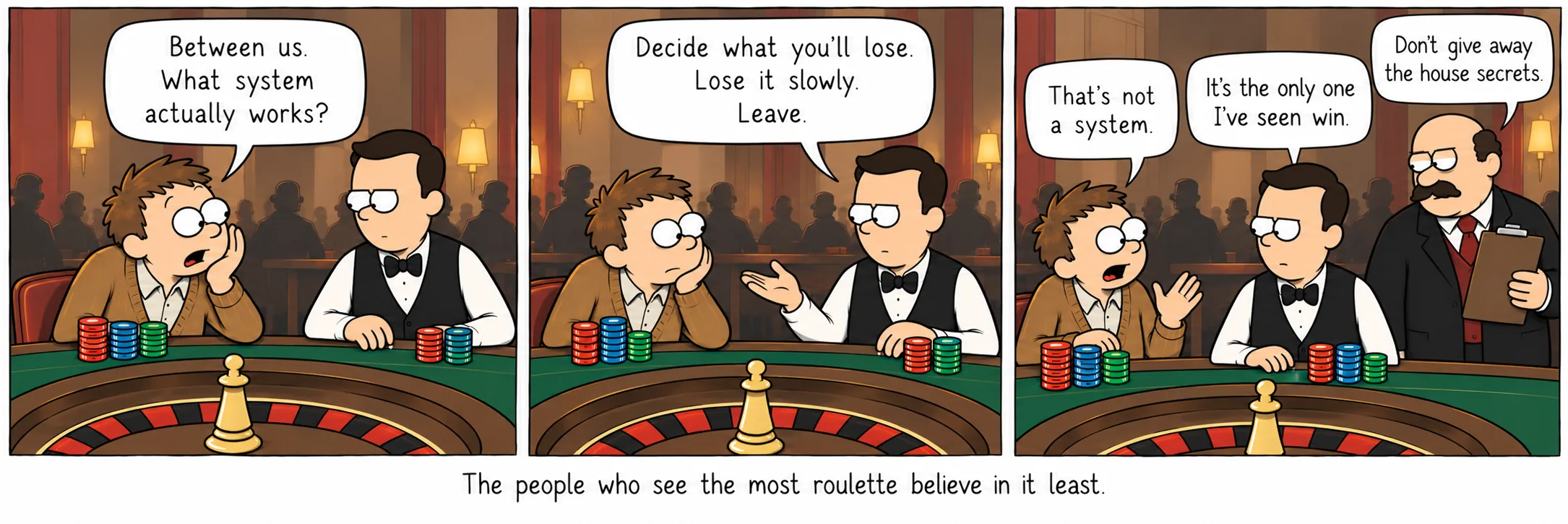 De, der ser mest roulette, tror mindst på det.
