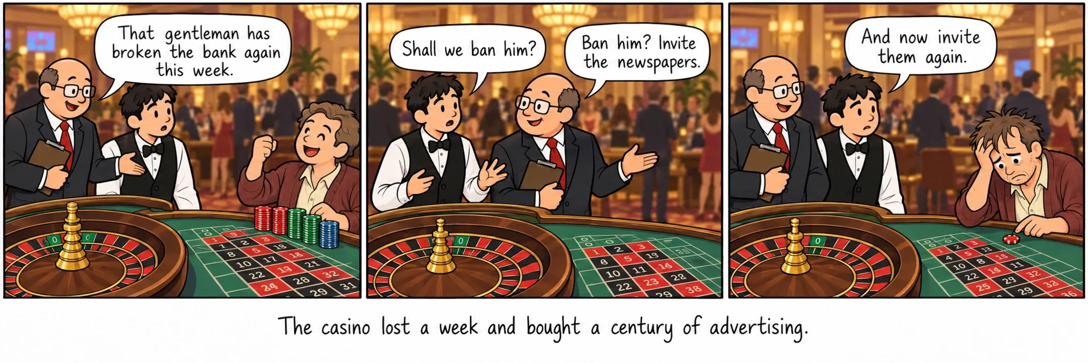Casinoet tabte en uge og købte et århundredes reklame.